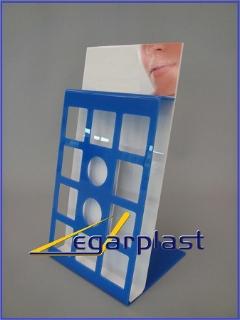 Expositor de metacrilat blau